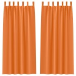 vidaXL Perdele 2 pcs Portocaliu intens 245 x 140 cm Poliester