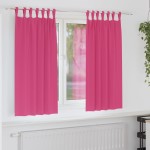 vidaXL Perdele Opaque cu Inel 2 pcs Roz Aprins 175 x 140 cm Poliester