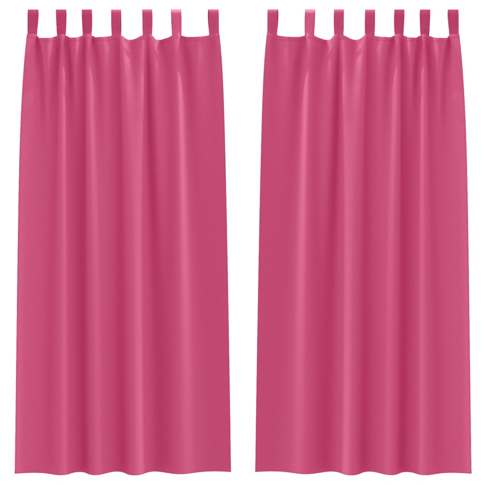 vidaXL Perdele opace cu perdele 2 pcs Roz 225 x 140 cm Poliester