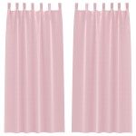 vidaXL Perdele cu perdele 2 pcs Roz bebeluș Poliester vidaXL Perdele cu perdele 2 pcs Roz bebeluș Poliester
