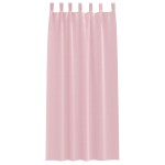 vidaXL Perdele cu perdele 2 pcs Roz bebeluș Poliester vidaXL Perdele cu perdele 2 pcs Roz bebeluș Poliester