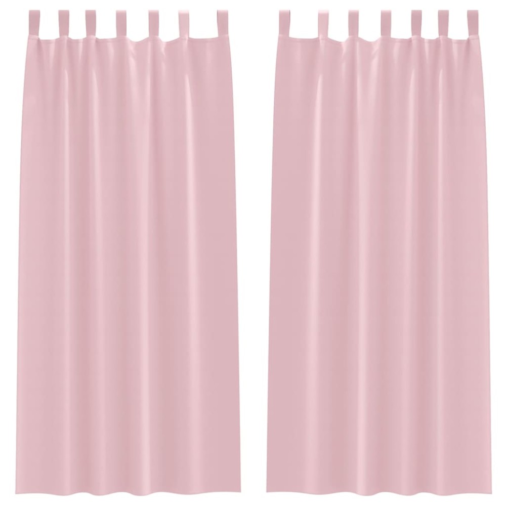 vidaXL Perdele cu perdele 2 pcs Roz bebeluș 245 x 140 cm Poliester