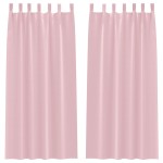 vidaXL Perdele cu perdele 2 pcs Roz bebeluș 245 x 140 cm Poliester