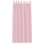 vidaXL Perdele cu perdele 2 pcs Roz bebeluș Poliester vidaXL Perdele cu perdele 2 pcs Roz bebeluș Poliester