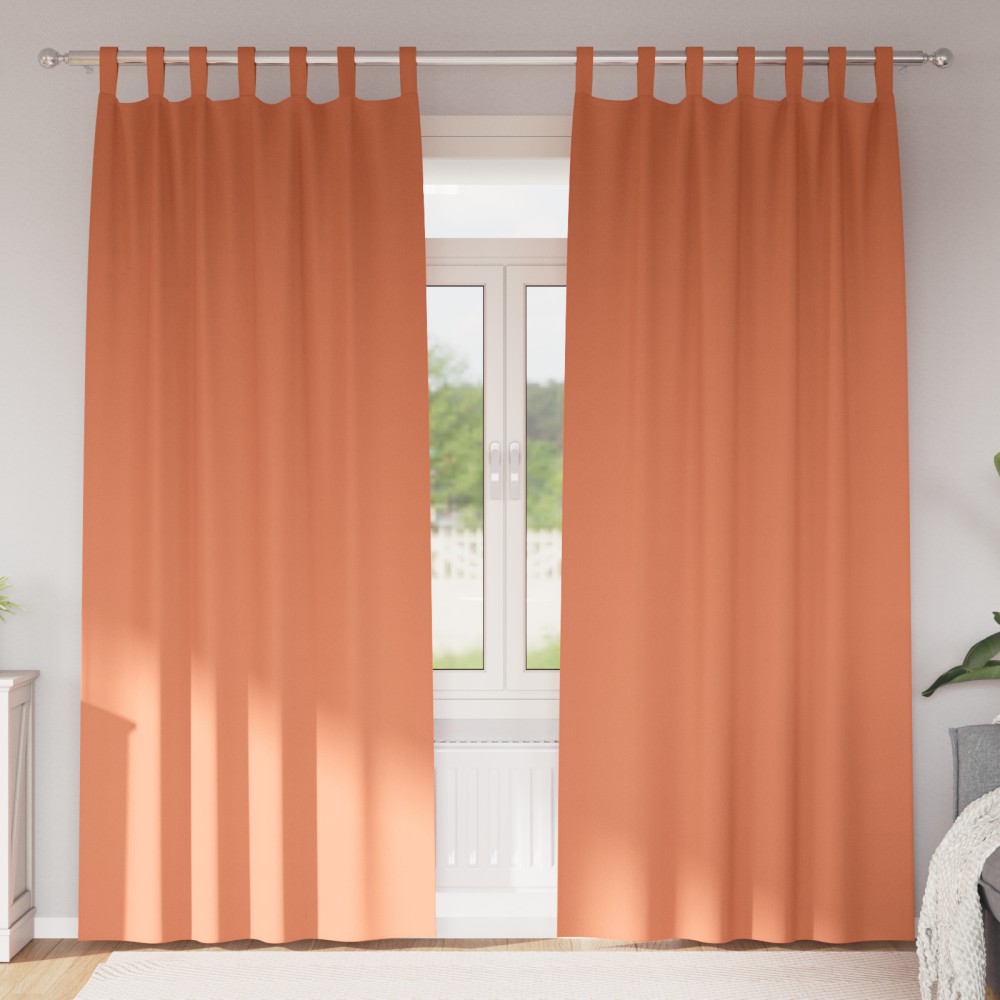 vidaXL Perdele opace cu perdele 2 pcs Terracota 245 x 140 cm Poliester