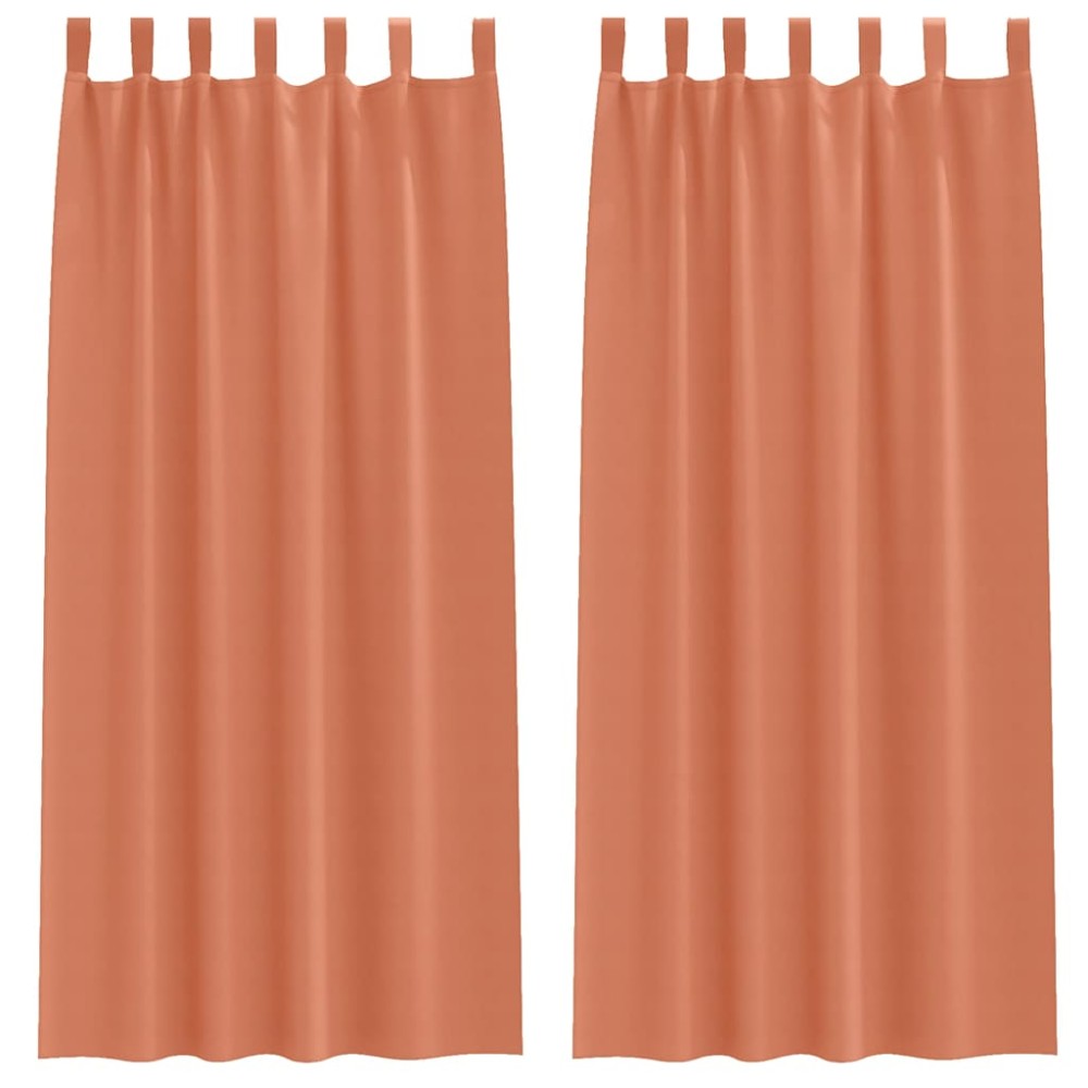 vidaXL Perdele cu perdele 2 pcs Terracota 260 x 140 cm Poliester