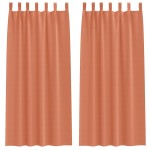 vidaXL Perdele cu perdele 2 pcs Terracota 260 x 140 cm Poliester
