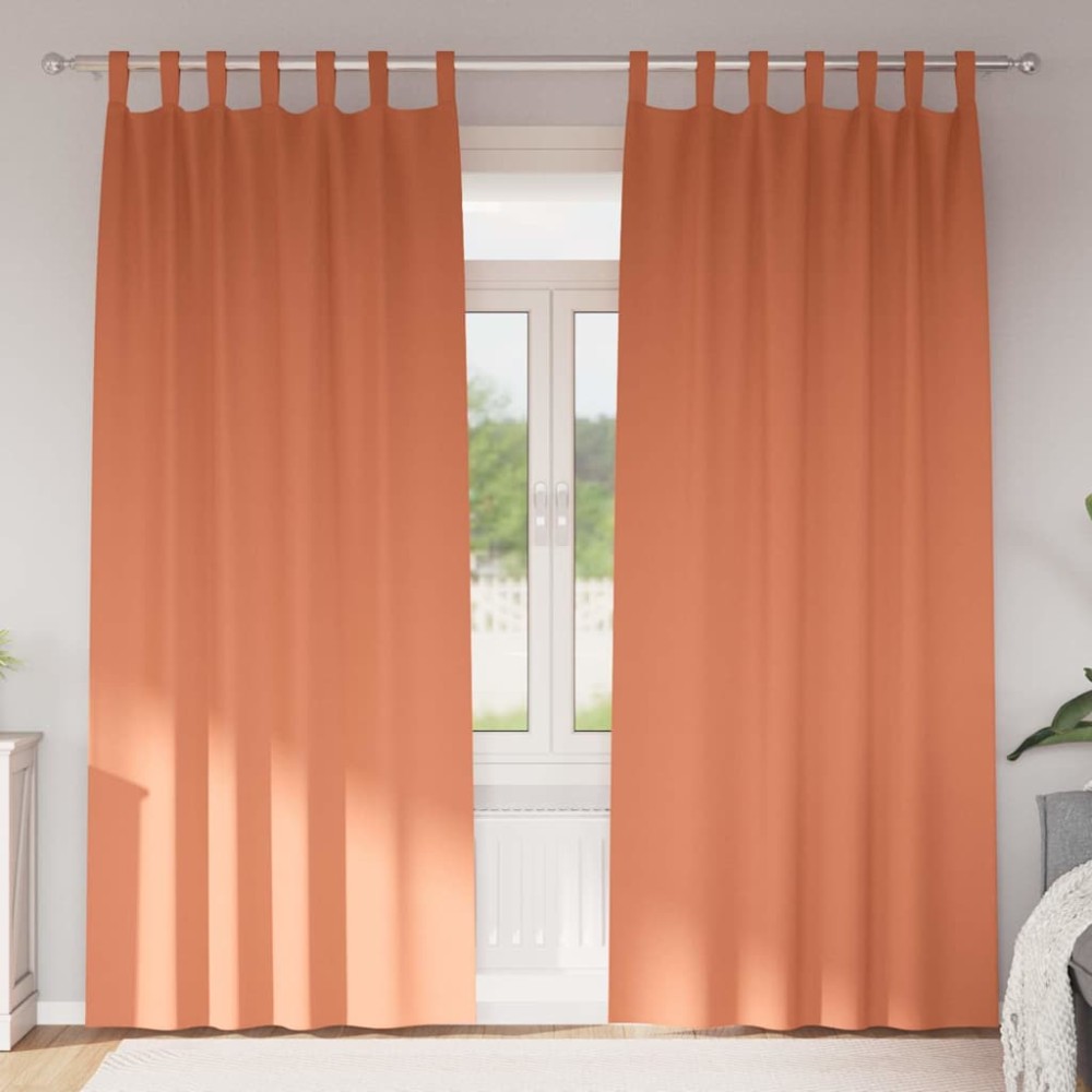 vidaXL Perdele cu perdele 2 pcs Terracota 260 x 140 cm Poliester