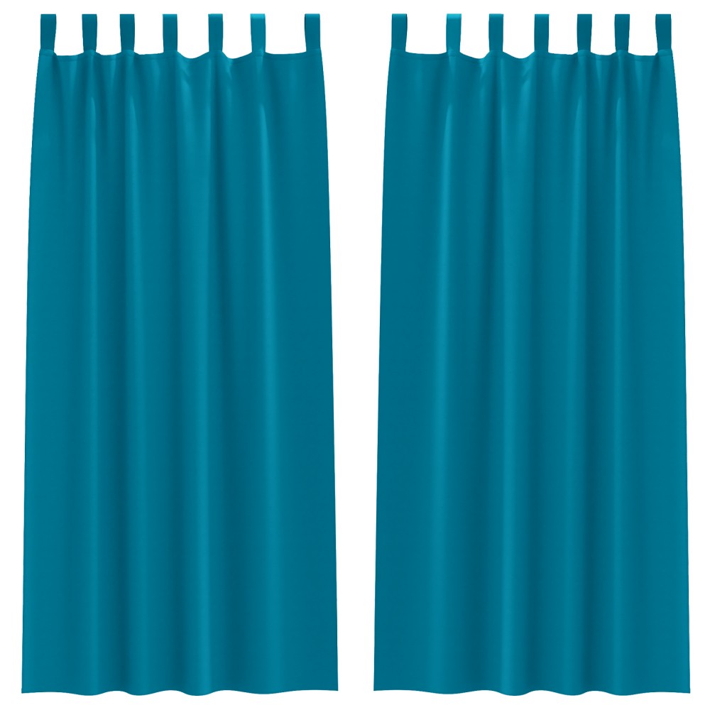 vidaXL Perdele opace cu perdele 2 pcs Turcoaz 225 x 140 cm Poliester