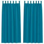 vidaXL Perdele opace cu perdele 2 pcs Turcoaz 225 x 140 cm Poliester