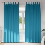 vidaXL Perdele cu perdele 2 pcs Turcoaz 245 x 140 cm Poliester
