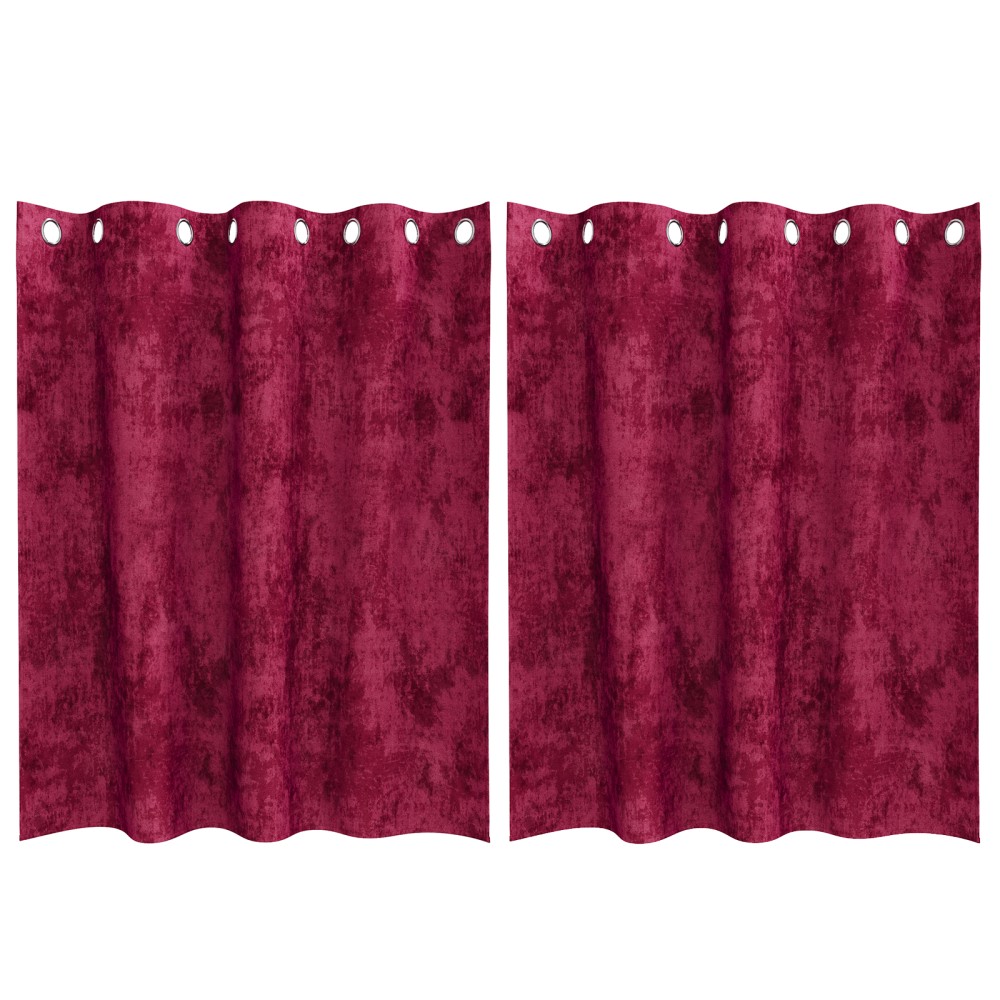 vidaXL Draperii din Catifea 2 buc cu Ochete Roșu Vin 140x140 cm