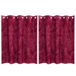 vidaXL Draperii din Catifea 2 buc cu Ochete Roșu Vin 140x140 cm