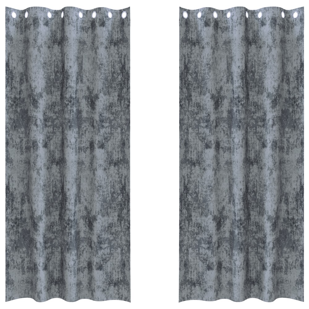 vidaXL Cortine din catifea , set de 2 piese cu œillets gri argintiu, 260 x 140 cm