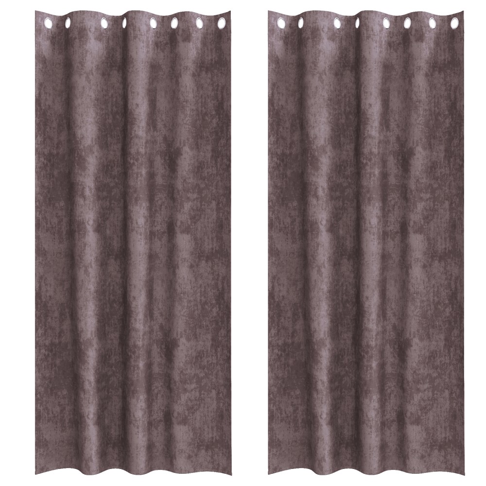 vidaXL Cortine din catifea , set de 2 piese, cu œillets maron, 260 x 140 cm