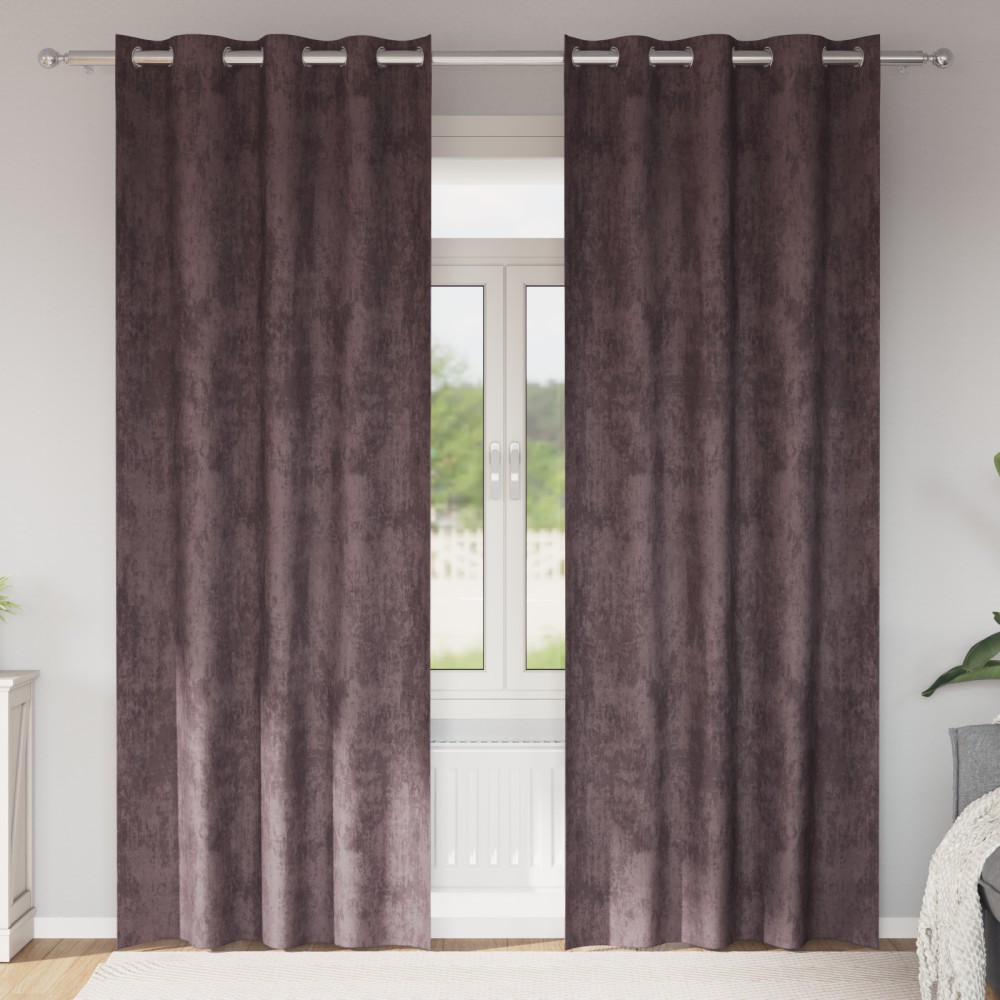 vidaXL Cortine din catifea , set de 2 piese, cu œillets maron, 260 x 140 cm