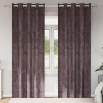 vidaXL Cortine din catifea , set de 2 piese, cu œillets maron, 260 x 140 cm vidaXL Cortine din catifea , set de 2 piese, cu œillets maron, 260 x 140 cm
