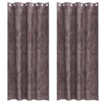vidaXL Cortine din catifea , set de 2 piese, cu œillets maron, 260 x 140 cm vidaXL Cortine din catifea , set de 2 piese, cu œillets maron, 260 x 140 cm