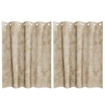 vidaXL Draperii din catifea , 2 piese, cu œillets, crem, 140x140 cm vidaXL Draperii din catifea , 2 piese, cu œillets, crem, 140x140 cm