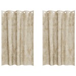 vidaXL Draperie cu perdele 2 pcs Crem 175 x 140 cm Catifea vidaXL Draperie cu perdele 2 pcs Crem 175 x 140 cm Catifea