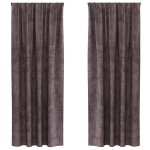 vidaXL Cortine din catifea cu perdele 2 pcs Maro 260 x 140 cm Catifea