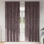 vidaXL Cortine din catifea cu perdele 2 pcs Maro 260 x 140 cm Catifea