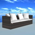 vidaXL Șezlong cu pernă Ajustabil Maro 200 x 60 x 58 cm Rattan poli