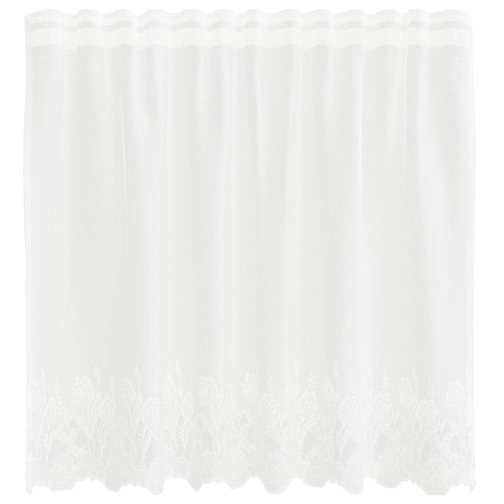 vidaXL Cortină din Dantelă cu perdele Floral Alb 150 x 80 cm Poliester