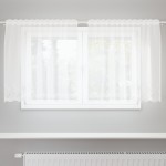 vidaXL Cortină din Dantelă cu perdele Floral Alb 150 x 100 cm Poliester