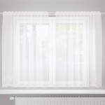 vidaXL Cortină din Dantelă cu perdele Alb 140 x 150 cm Poliester