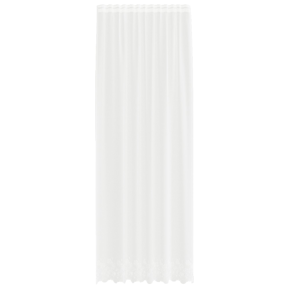 vidaXL Cortină din Dantelă cu perdele Floral Alb 150 x 280 cm Poliester