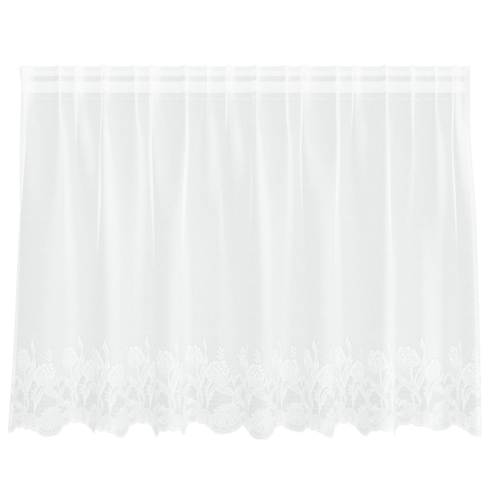 vidaXL Cortină din Dantelă cu perdele Floral Alb 200 x 80 cm Poliester