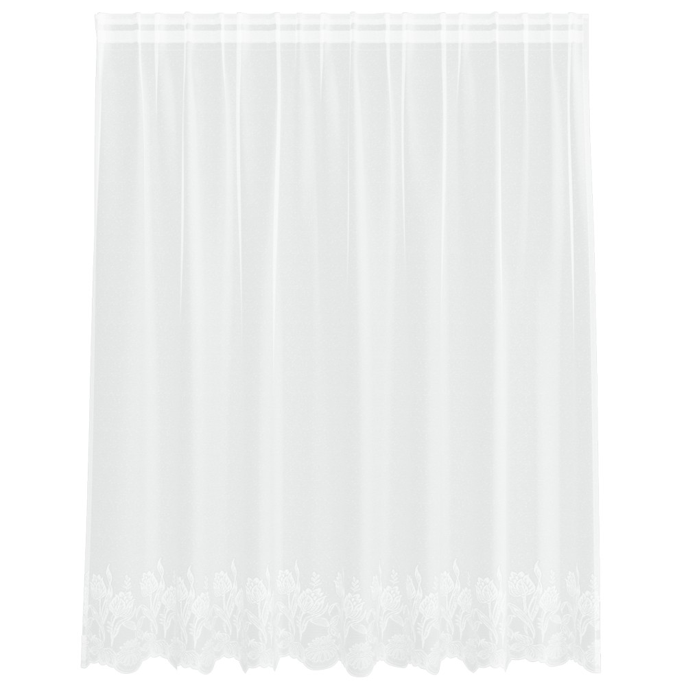 vidaXL Cortină din Dantelă cu perdele Floral Alb 200 x 180 cm Poliester