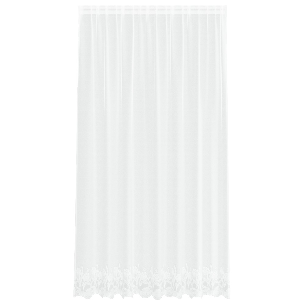 vidaXL Cortină din Dantelă cu perdele Floral Alb 200 x 220 cm Poliester