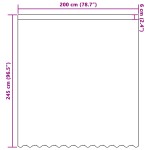 vidaXL Cortină din Dantelă cu perdele Floral Alb 200 x 245 cm Poliester