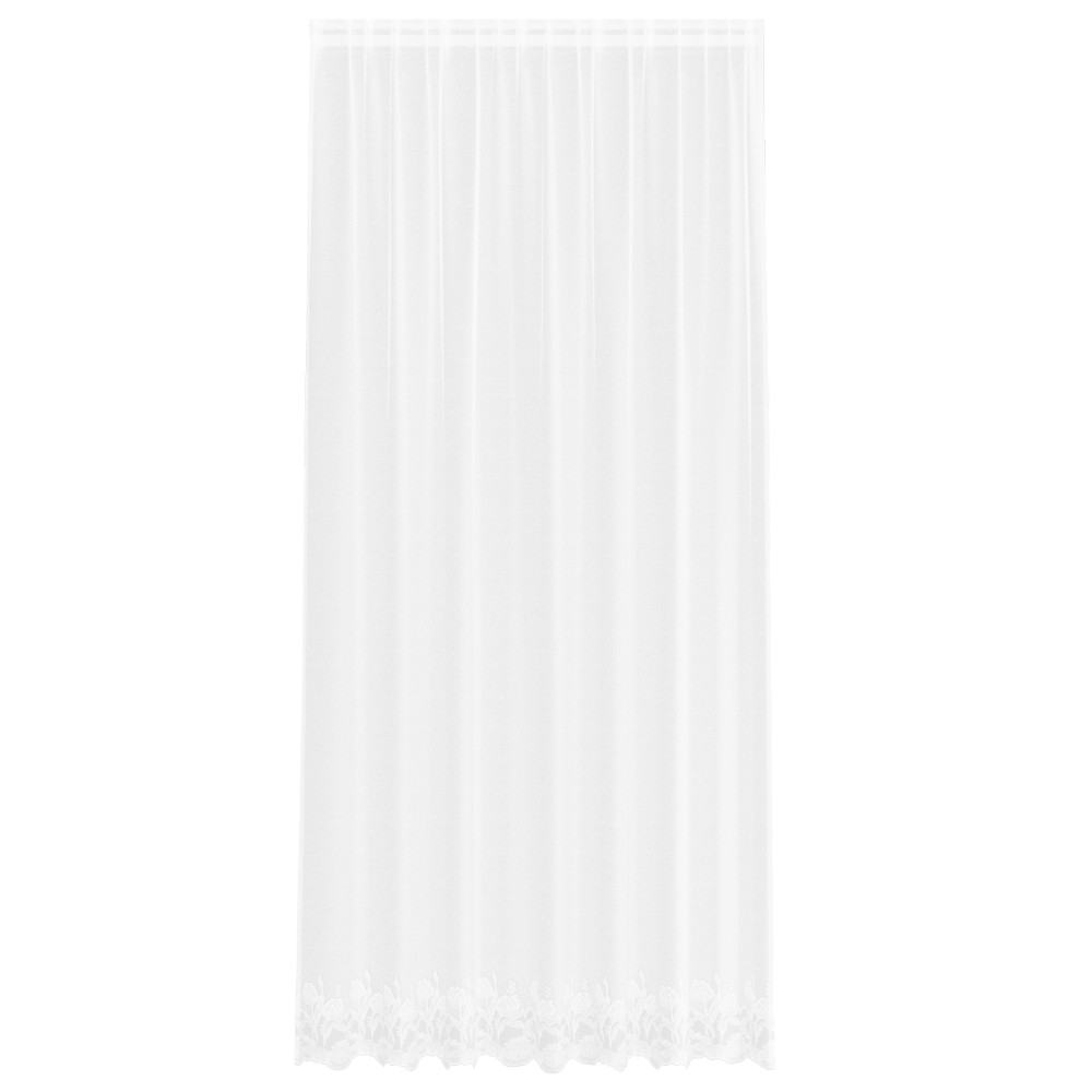 vidaXL Cortină din Dantelă cu perdele Floral Alb 200 x 300 cm Poliester