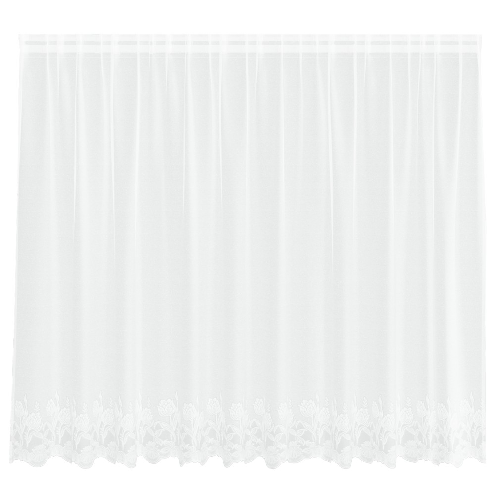 vidaXL Cortină din Dantelă cu perdele Alb 300 x 180 cm Poliester