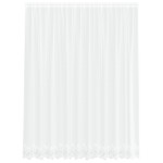 vidaXL Cortină din Dantelă cu perdele Floral Alb 300 x 200 cm Poliester