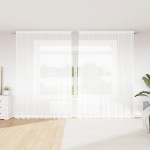 vidaXL Cortină din Dantelă cu perdele Floral Alb 300 x 300 cm Poliester