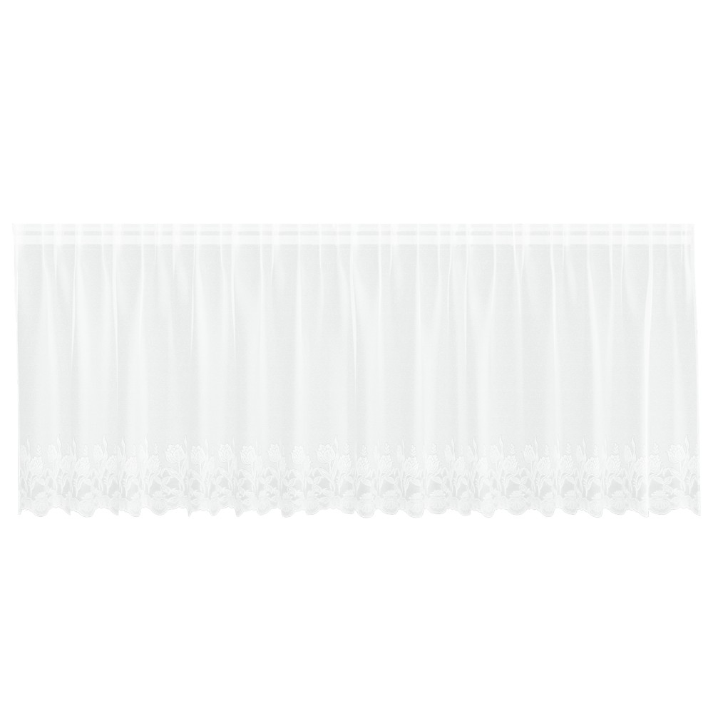 vidaXL Cortină din Dantelă cu perdele Floral Alb 400 x 100 cm Poliester
