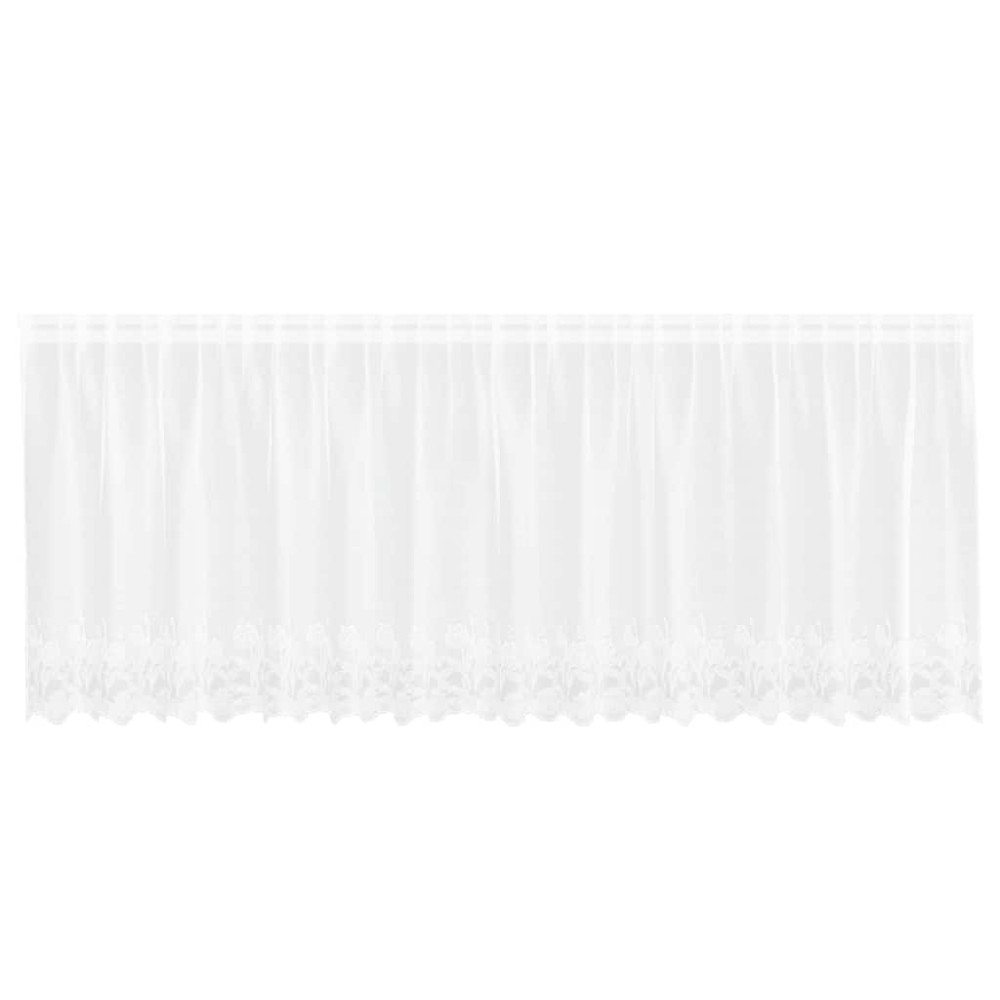 vidaXL Cortină din Dantelă cu perdele Alb 120 x 400 cm Poliester