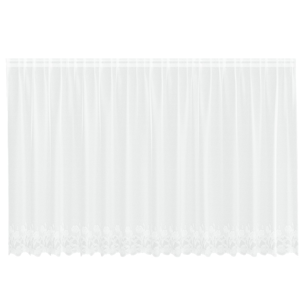 vidaXL Cortină din Dantelă cu perdele Floral Alb 400 x 160 cm Poliester