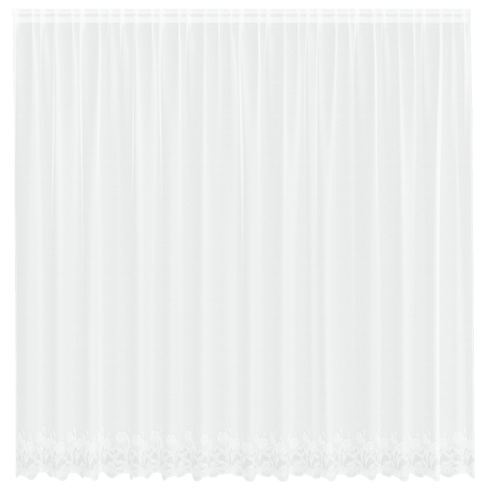 vidaXL Cortină din Dantelă cu perdele Floral Alb 400 x 200 cm Poliester