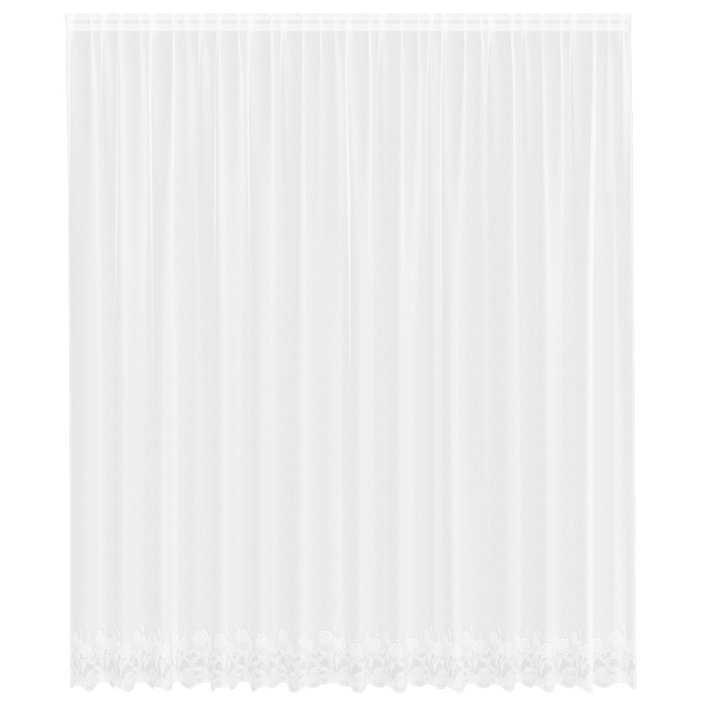 vidaXL Cortină din Dantelă cu perdele Floral Alb 400 x 300 cm Poliester