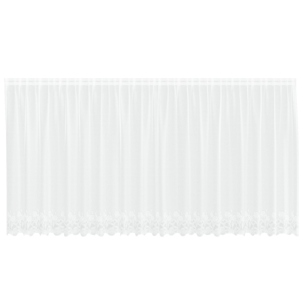 vidaXL Cortină din Dantelă cu perdele Floral Alb 500 x 180 cm Poliester
