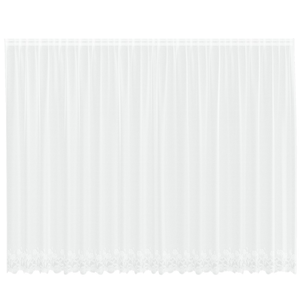 vidaXL Cortină din Dantelă cu perdele Floral Alb 500 x 200 cm Poliester