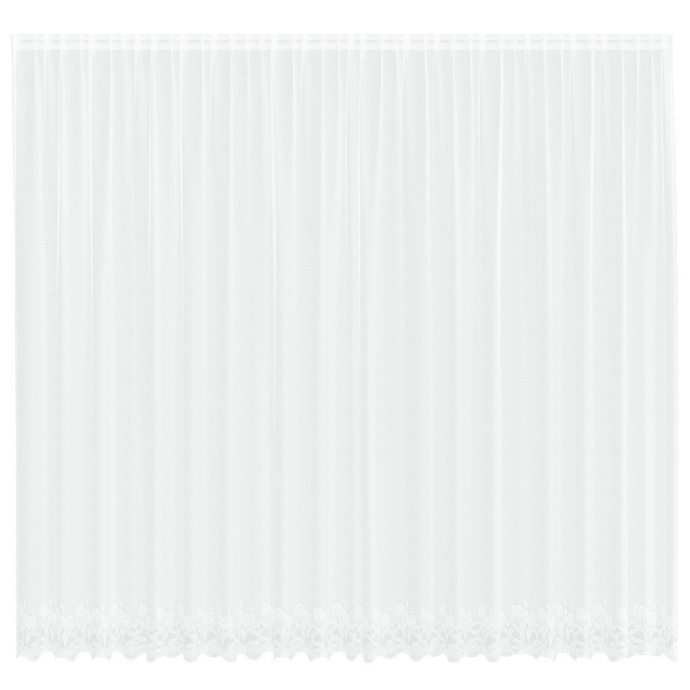vidaXL Cortină din Dantelă cu perdele Floral Alb 500 x 280 cm Poliester