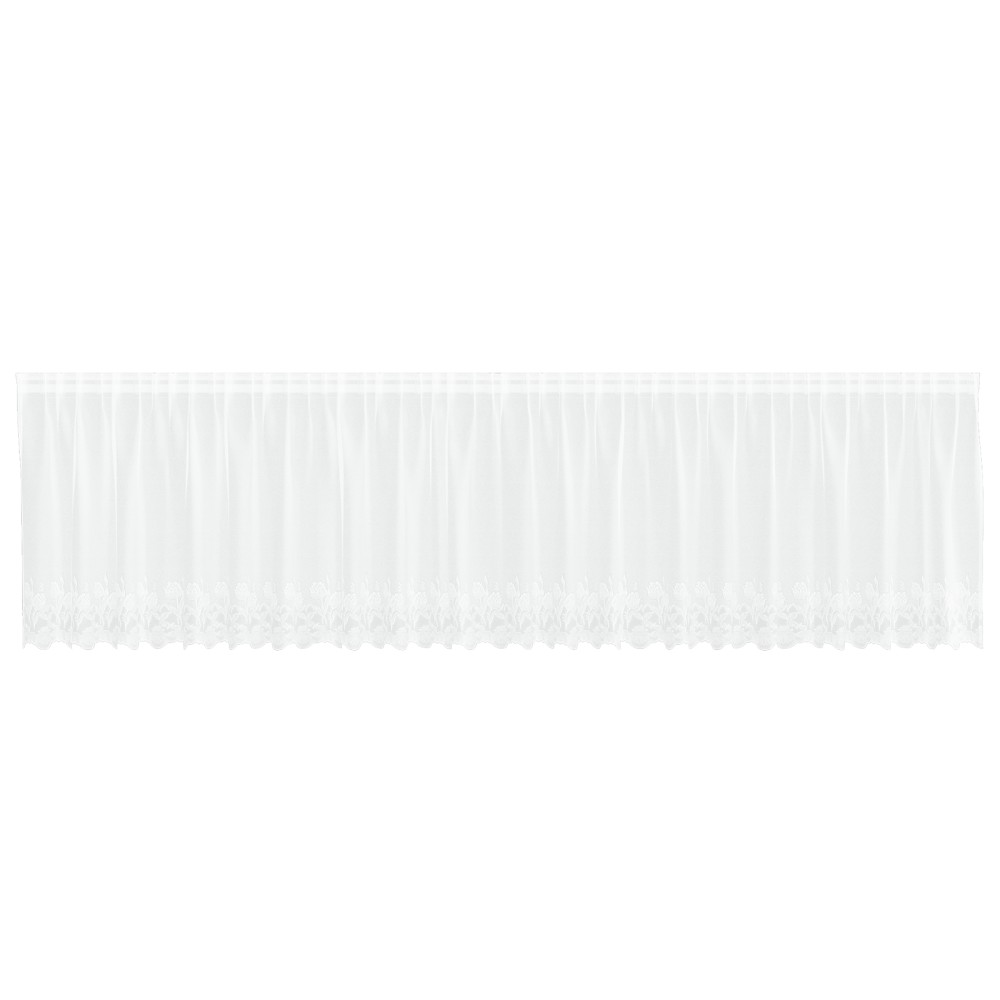 vidaXL Cortină din Dantelă cu perdele Floral Alb 600 x 80 cm Poliester
