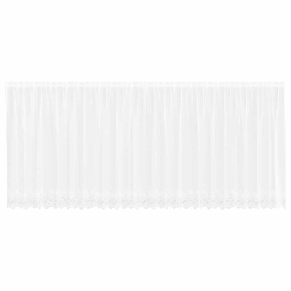 vidaXL Perdele cu perdele Floral Alb 600 x 140 cm Poliester