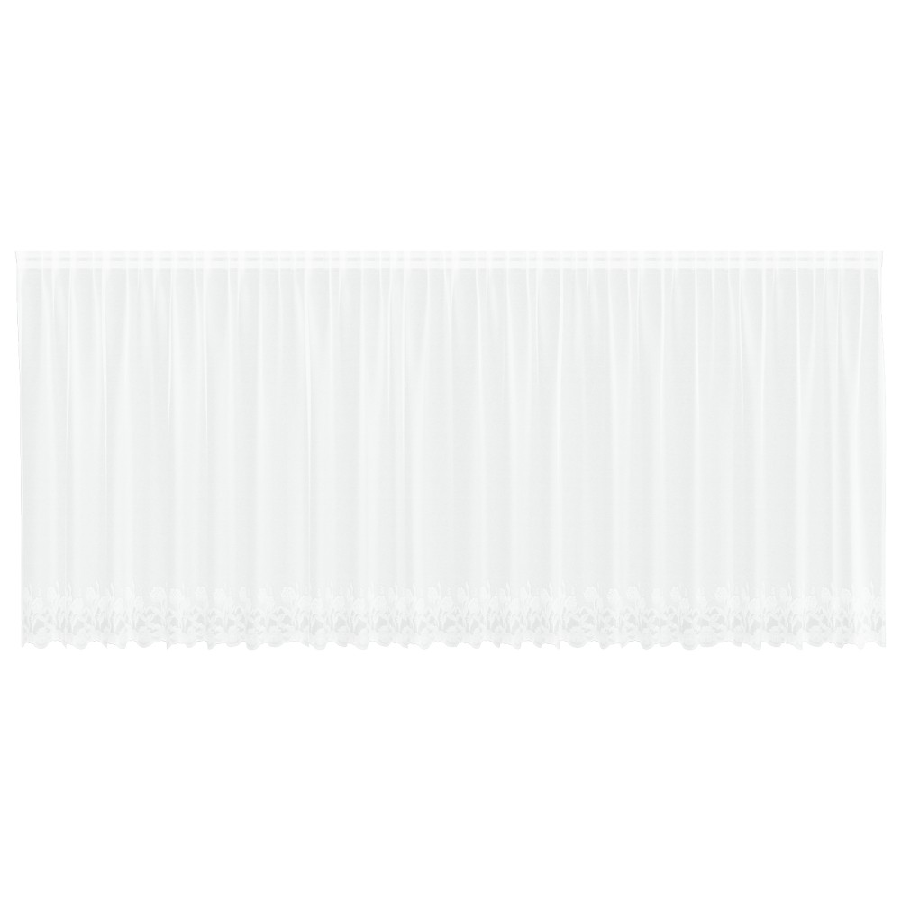 vidaXL Cortină din Dantelă cu perdele Floral Alb 600 x 160 cm Poliester